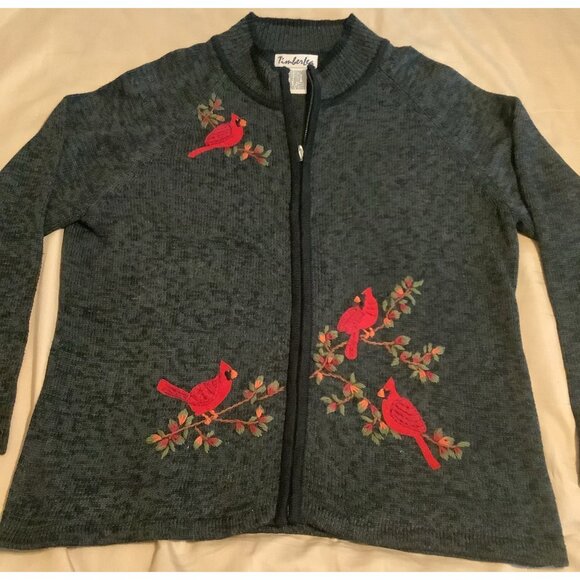 Timberlea Cardinal Charcoal Gray Cardigan Sweater  XL Full Zip Women’s - Picture 9 of 12